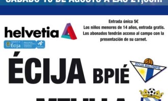 El Écija se enfrentará al Melilla en el Trofeo Helvetia.