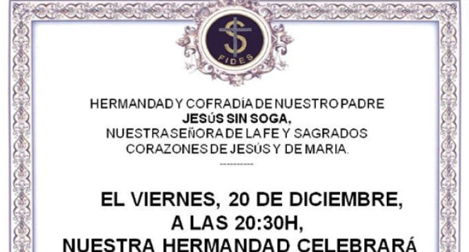 Inauguración del Belén y anuncio del X Pregón del Costalero de la Hermandad de Jesús Sin Soga de Écija