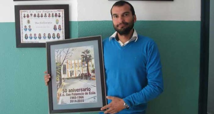 Jerónimo Díaz es el autor del cartel anunciador de los cincuenta aniversarios del instituto San Fulgencio en Écija