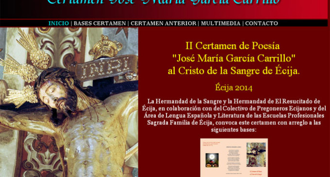II Certamen de Poesía al Cristo de la Sangre, “José María García Carrillo”, en Écija