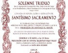 Solemne Triduo en Honor del Santísimo Sacramento de la Agrupación Parroquial El Olivo de Écija