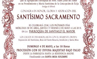 Solemne Triduo en Honor del Santísimo Sacramento de la Agrupación Parroquial El Olivo de Écija