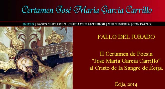 Ganadores del  “II Certamen de Poesía José Mª García Carrillo al Cristo de la Sangre” de Écija