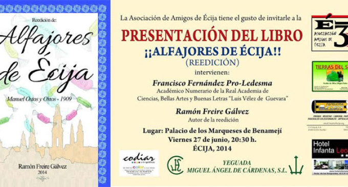 Próxima presentación del libro “Alfajores de Écija” de Ramón Freire