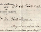 Carta de pésame de 1892, del Casino de Artesanos, a la viuda de Benito Mas y Prat de Écija