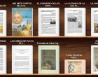 Expositor de lectura con algunas de las publicaciones realizadas en Ciberecija