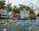 La lluvia arrasa los farolillos de la Feria de Écija a pocas horas de la inauguración del alumbrado