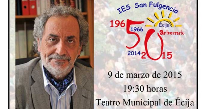 El I.E.S. San Fulgencio organiza una conferencia de José Chamizo, Defensor del Pueblo Andaluz en los años 1996 y 2013.