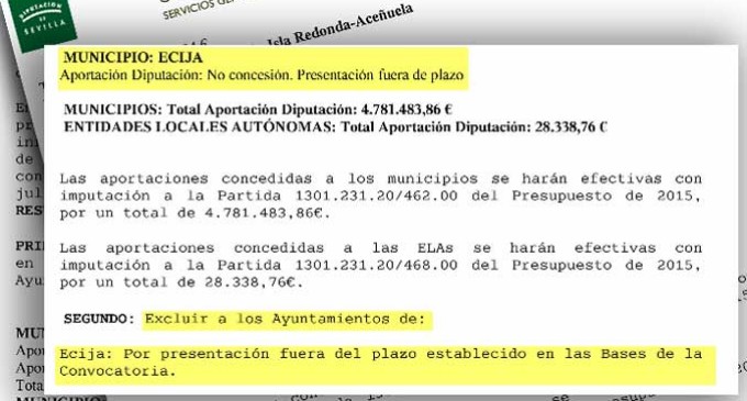 IU-Écija pide responsabilidades políticas por quedar excluido del Plan de Empleo +34