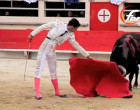 Triunfo del torero de Écija, Miguel Ángel Delgado, cortando la única oreja de la corrida celebrada en Saint Martín de Crau