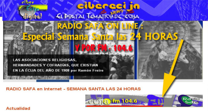 Radio SAFA 24 de Écija horas de Semana Santa a través de internet y por FM