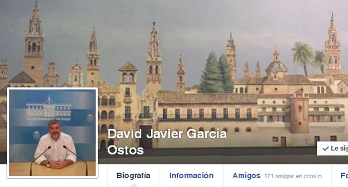 El alcalde de Écija, David García, felicita a través de facebook a la Ciudad Mariana