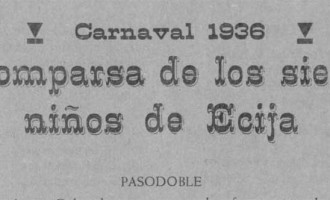 Canciones de la Comparsa de los 7 niños de Écija, de Madridejos (1936), en Pliego de Cordel