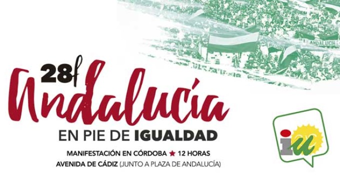 Izquierda Unida de Écija facilita la asistencia a la manifestación en el día de Andalucía en Córdoba.