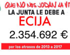 IU-Écija se suma a la reclamación de la deuda de la Patrica al Ayuntamiento por valor de 2.354.692 €