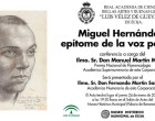 Conferencia en Écija, de Manuel Martín Martín, sobre Miguel Hernández