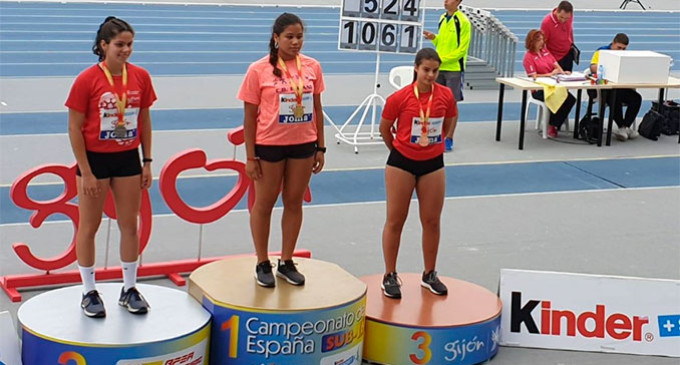 La atleta de Écija y alumna de la SA.FA., Valentina Pérez, se proclama Campeona de España en lanzamiento de peso en la categoría Sub-16