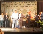 El cantaor de Écija Manuel Gómez Torres, obtiene el primer premio del Festival organizado por la Peña Flamenca “Manolo Brenes” en el XXXVII Festival de La Naranja (video)