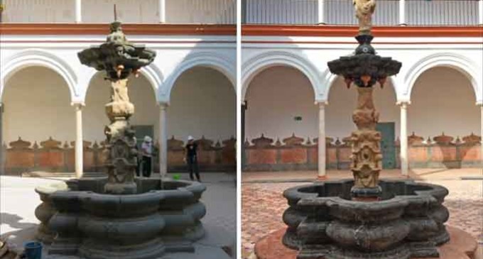 Restauración de la fuente barroca del Palacio de los Marqueses de Peñaflor de Écija (video)