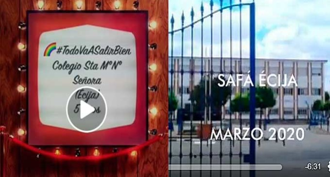 Videos realizados desde los hogares por los Colegios: Santa María Nuestra Señora y Escuelas Profesionales SA.FA. de Écija