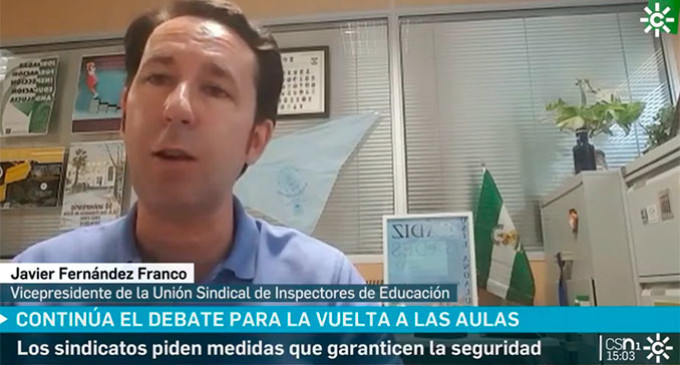 El ecijano Francisco J. Fernández Franco, representante de la Unión Sindical de Inspectores de Educación, ha pedido un acuerdo responsable para una educación presencial con medidas de seguridad (video)