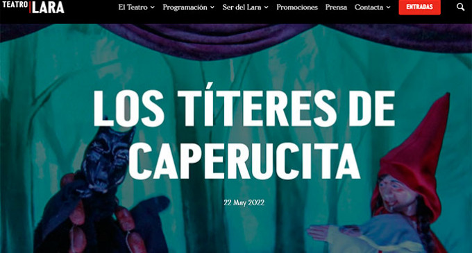 Los títeres de Caperucita, del Teatro Pocas Luces de Écija, se representará en el Teatro Lara de Madrid